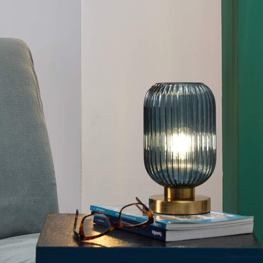 ONLI - Lampada da tavolo DOROTY 1xE27/22W/230V blu/oro