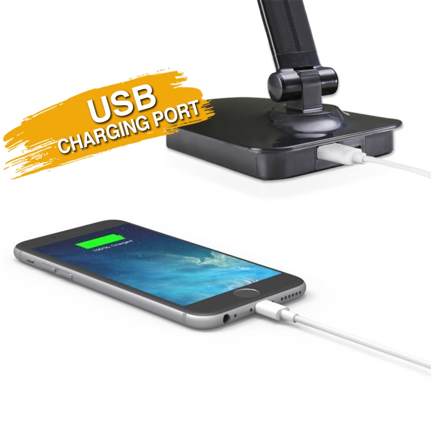 ONLI - Lampada da tavolo LED dimmerabile con porta USB DESKI LED/7W/230V 4000K nero