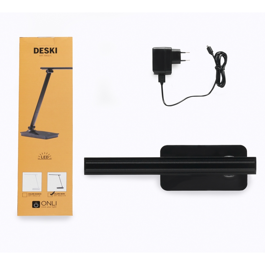 ONLI - Lampada da tavolo LED dimmerabile con porta USB DESKI LED/7W/230V 4000K nero