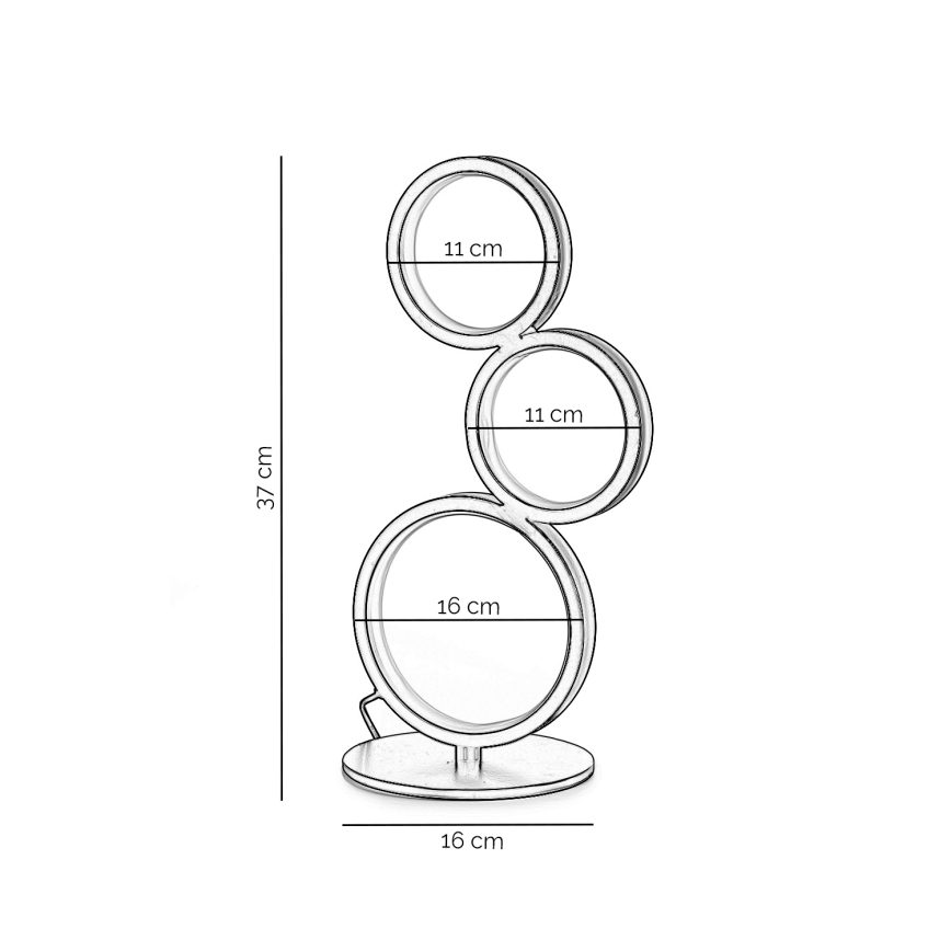 ONLI - Lampada da tavolo LED RINGS LED/17W/230V 4000K 37 cm nera