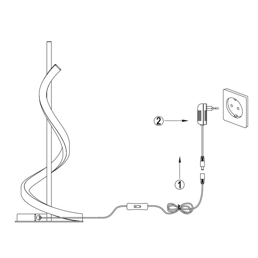 ONLI - Lampada da tavolo LED TWIST LED/12W/230V 4000K 40 cm nero