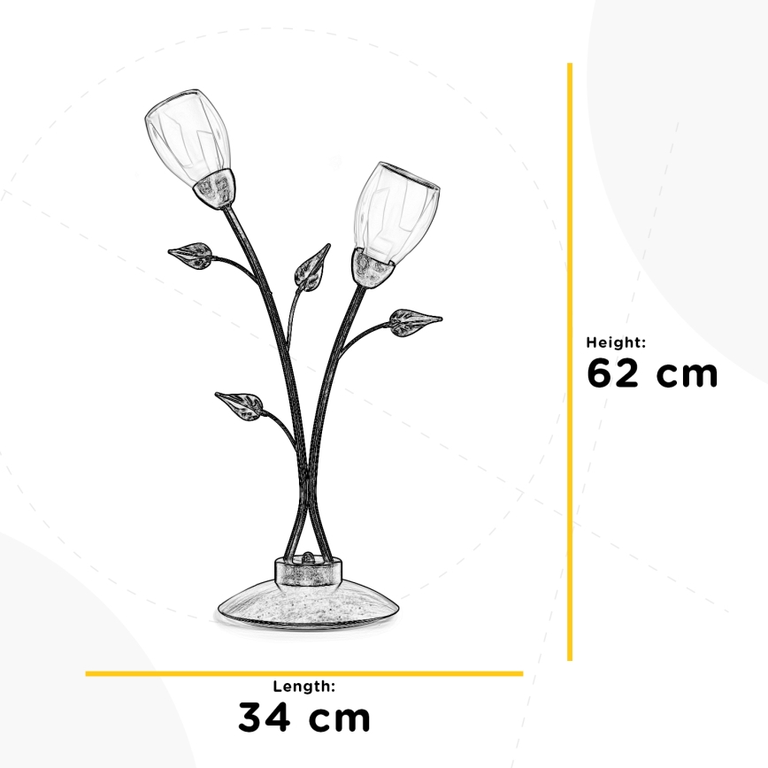 ONLI - Lampada da tavolo LILIANA 2xE14/6W/230V 60 cm