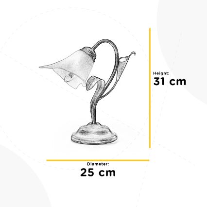 ONLI - Lampada da tavolo LUCREZIA 1xE14/6W/230V bronzo