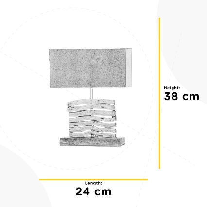ONLI - Lampada da tavolo MARICA 1xE27/22W/230V beige 38 cm