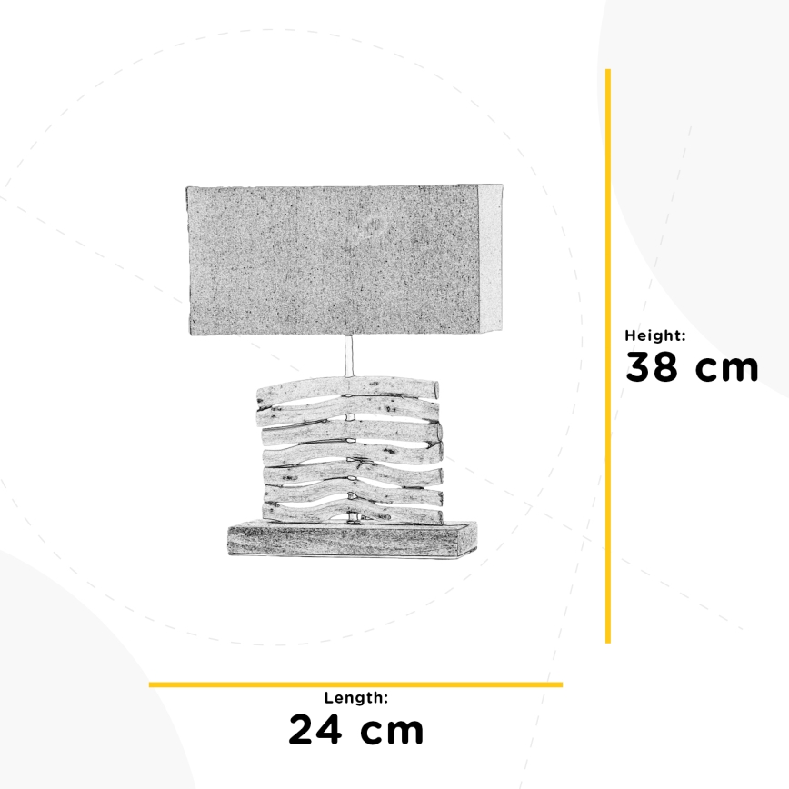 ONLI - Lampada da tavolo MARICA 1xE27/22W/230V beige 38 cm