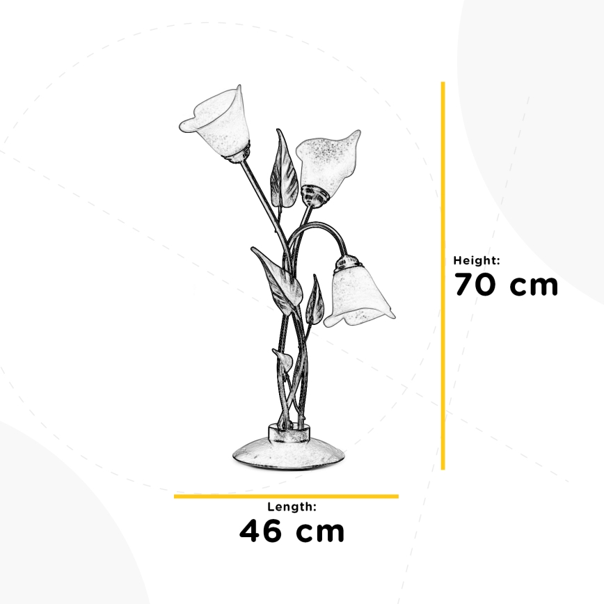 ONLI - Lampada da tavolo MIRANDA 3xE14/6W/230V 70 cm
