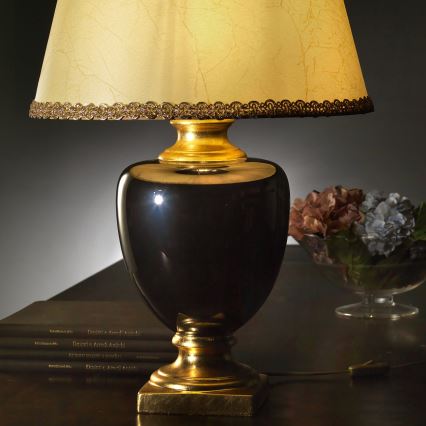 ONLI - Lampada da tavolo MOZART 1xE27/22W/230V nero/oro 75 cm