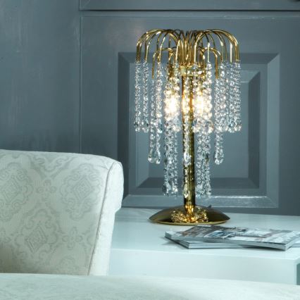 ONLI - Lampada da tavolo PIOGGIA 2xE14/6W/230V dorata 50 cm