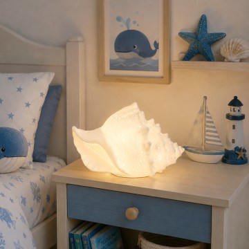 ONLI - Lampada da tavolo PORCELLANA 1xE14/6W/230V 29 cm conchiglia