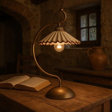 ONLI - Lampada da tavolo ROSINA 1xE14/6W/230V bronzo