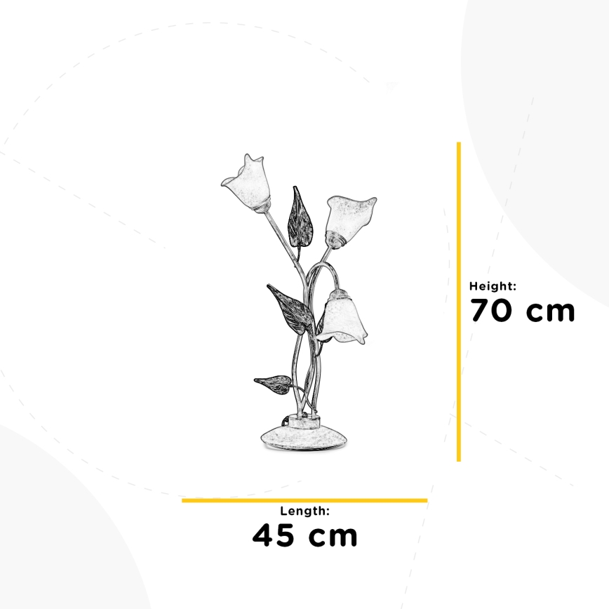 ONLI - Lampada da tavolo VANDA 3xE14/6W/230V 70 cm