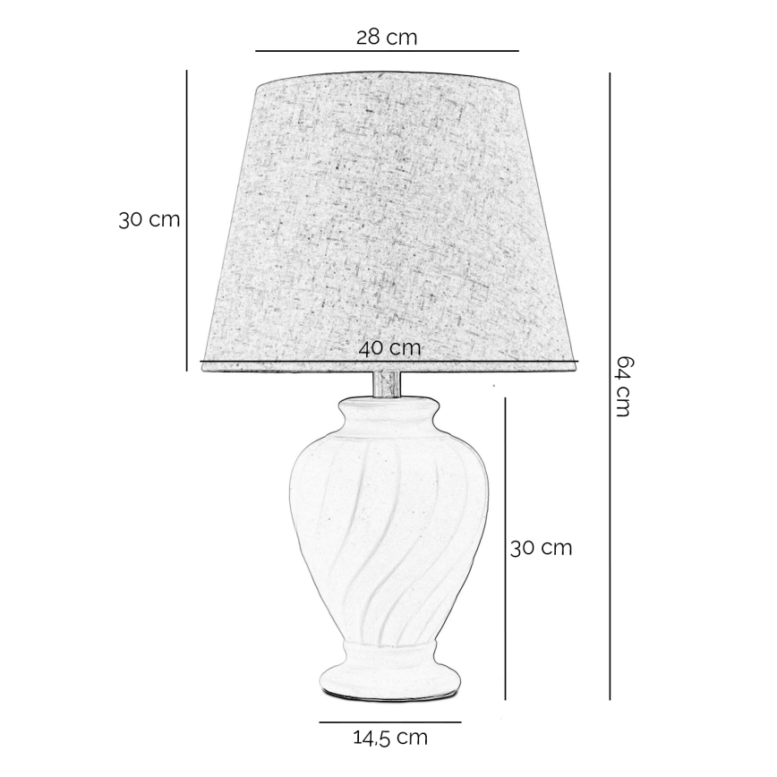 ONLI - Lampada da tavolo VORTICE 1xE27/22W/230V 64 cm color crema