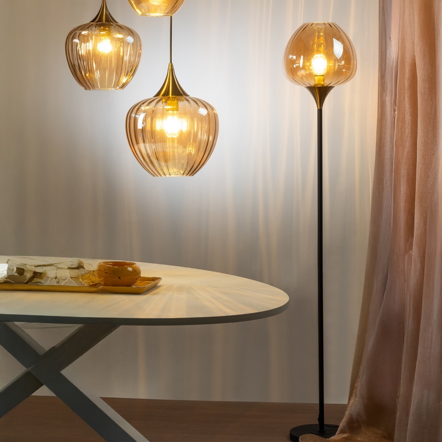 ONLI - Lampada da terra ELIDE 1xE27/15W/230V nero/ramato