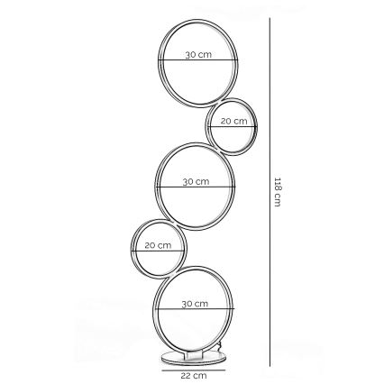 ONLI - Lampada da terra LED RINGS LED/58W/230V 4000K nera