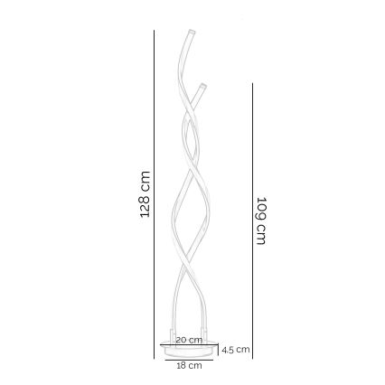 ONLI -  Lampada LED da terra DAFNE LED/38W/230V 4000K nero