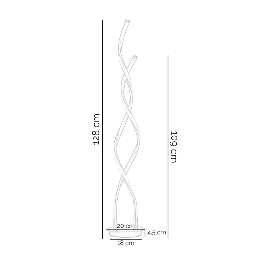 ONLI -  Lampada LED da terra DAFNE LED/38W/230V 4000K nero