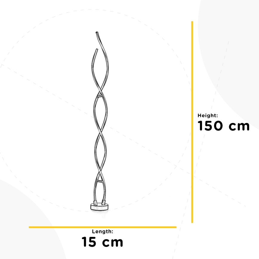 ONLI - Lampada LED da terra DNA LED/24W/230V 4000K argento