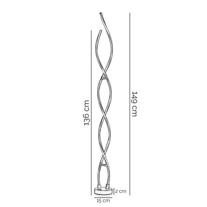 ONLI - Lampada LED da terra DNA LED/24W/230V 4000K argento