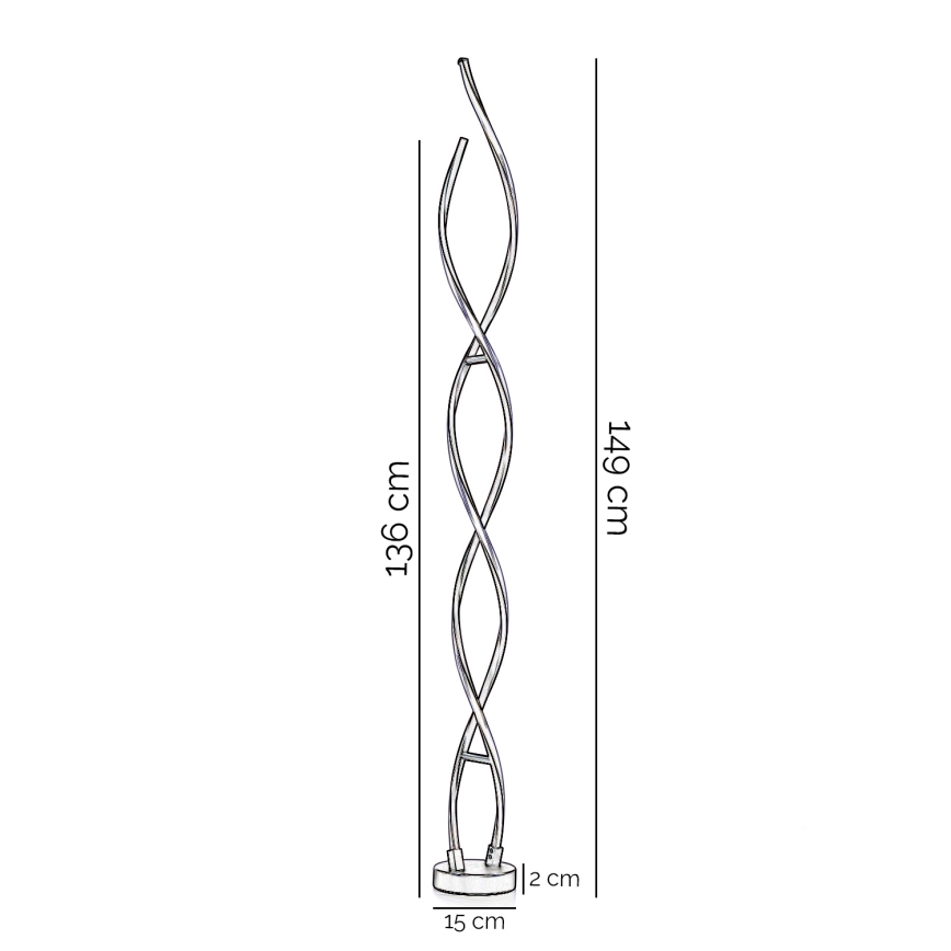 ONLI - Lampada LED da terra DNA LED/24W/230V 4000K argento