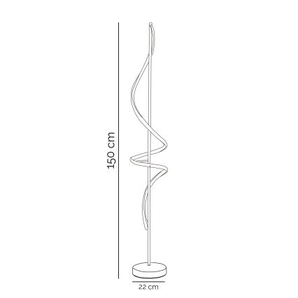 ONLI - Lampada LED da terra TWIST LED/24W/230V 4000K nero