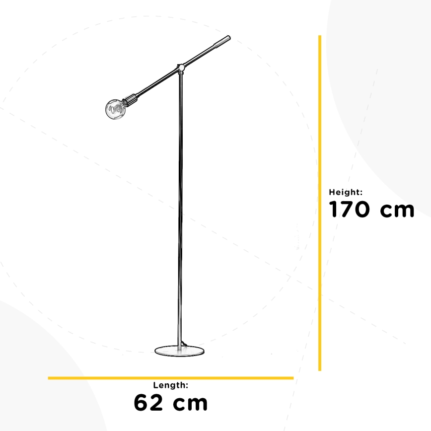 ONLI - Lampadaire ASTE 1xE27/15W/230V noir/doré