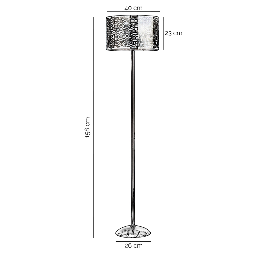 ONLI - Lampadaire BRUCE 1xE27/15W/230V chrome mat