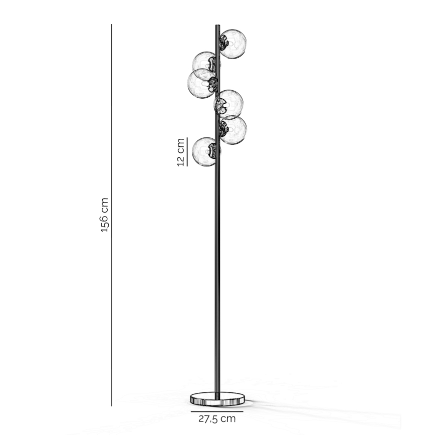 ONLI - Lampadaire KIMBERLY 6xG9/6W/230V chrome brillant