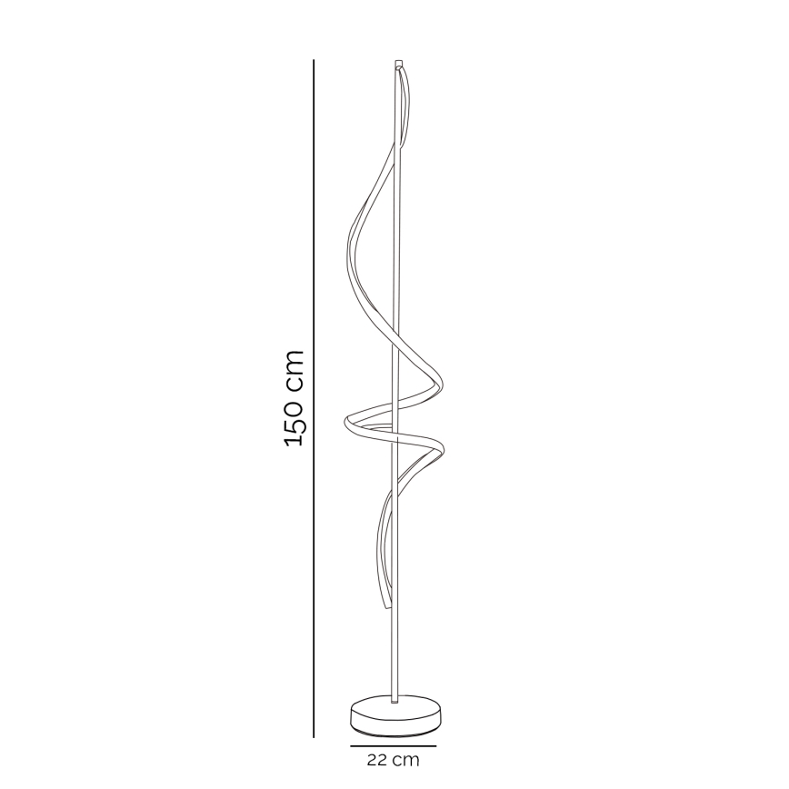 ONLI - Lampadaire TWIST LED/24W/230V 4000K noir