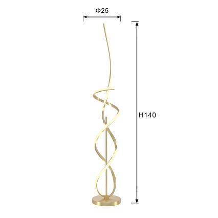 ONLI - Lampadaire TWIST LED/31W/230V 4000K doré