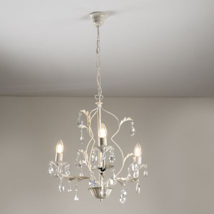 ONLI - Lampadario a catena TERESA 3xE14/6W/230V bianco