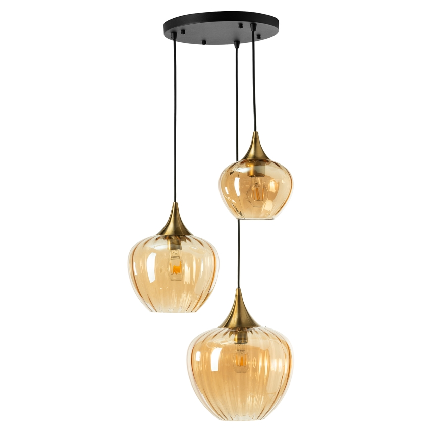 ONLI - Lampadario a cavo ELIDE 3xE27/15W/230V nero/rame