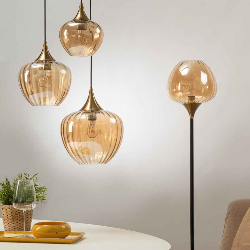 ONLI - Lampadario a cavo ELIDE 3xE27/15W/230V nero/rame