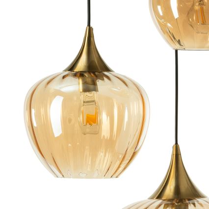 ONLI - Lampadario a cavo ELIDE 3xE27/15W/230V nero/rame