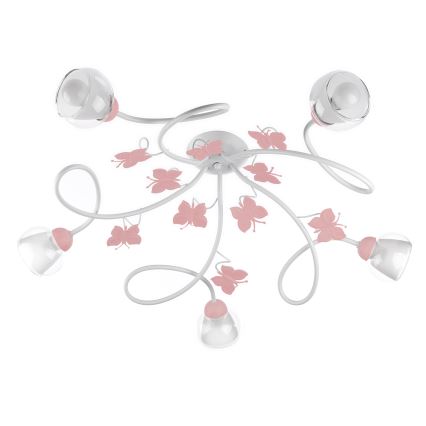 ONLI - Lampadario a plafone per bambini BUTTERFLY 5xE14/6W/230V