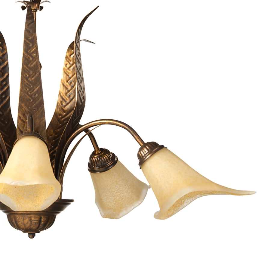 ONLI - Lampadario a sospensione con catena ALGA 5xE14/6W/230V bronzo