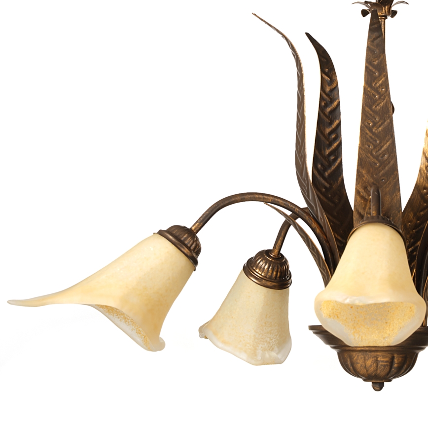 ONLI - Lampadario a sospensione con catena ALGA 5xE14/6W/230V bronzo