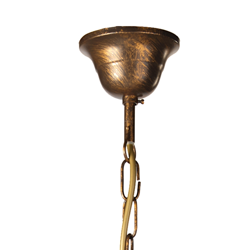 ONLI - Lampadario a sospensione con catena ALGA 5xE14/6W/230V bronzo