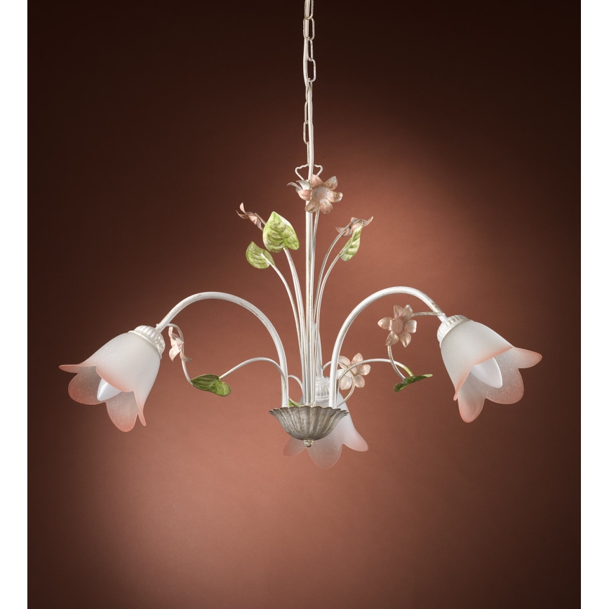ONLI - Lampadario a sospensione con catena BOTTON DORO 3xE14/6W/230V
