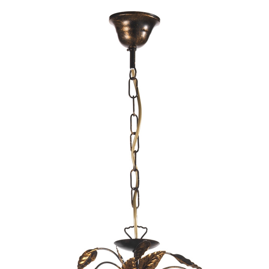 ONLI - Lampadario a sospensione con catena COLLANA 6xE14/6W/230V bronzo/oro
