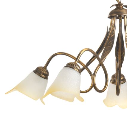 ONLI - Lampadario a sospensione con catena DOPPIO GIRO 5xE14/6W/230V bronzo