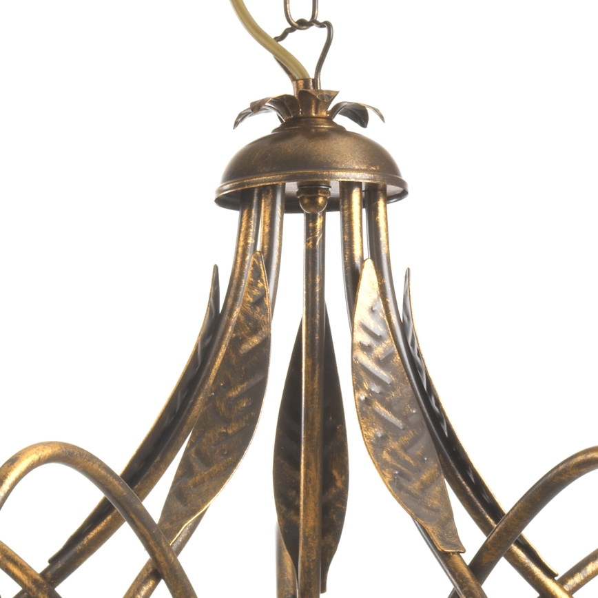ONLI - Lampadario a sospensione con catena DOPPIO GIRO 5xE14/6W/230V bronzo