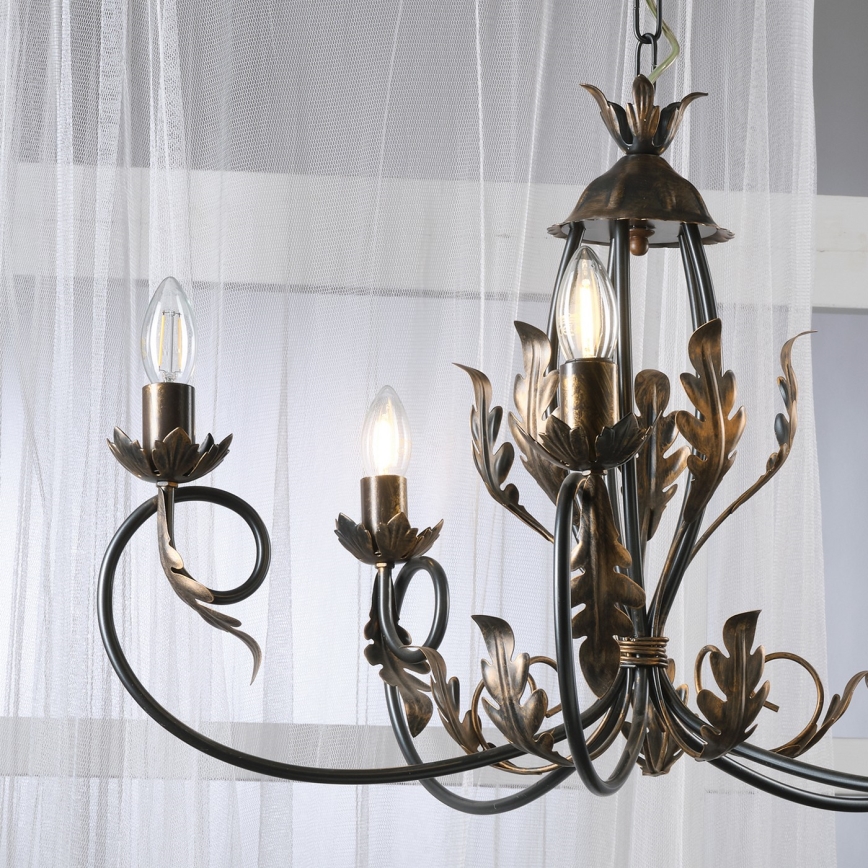 ONLI - Lampadario a sospensione con catena GRETEL 5xE14/6W/230V