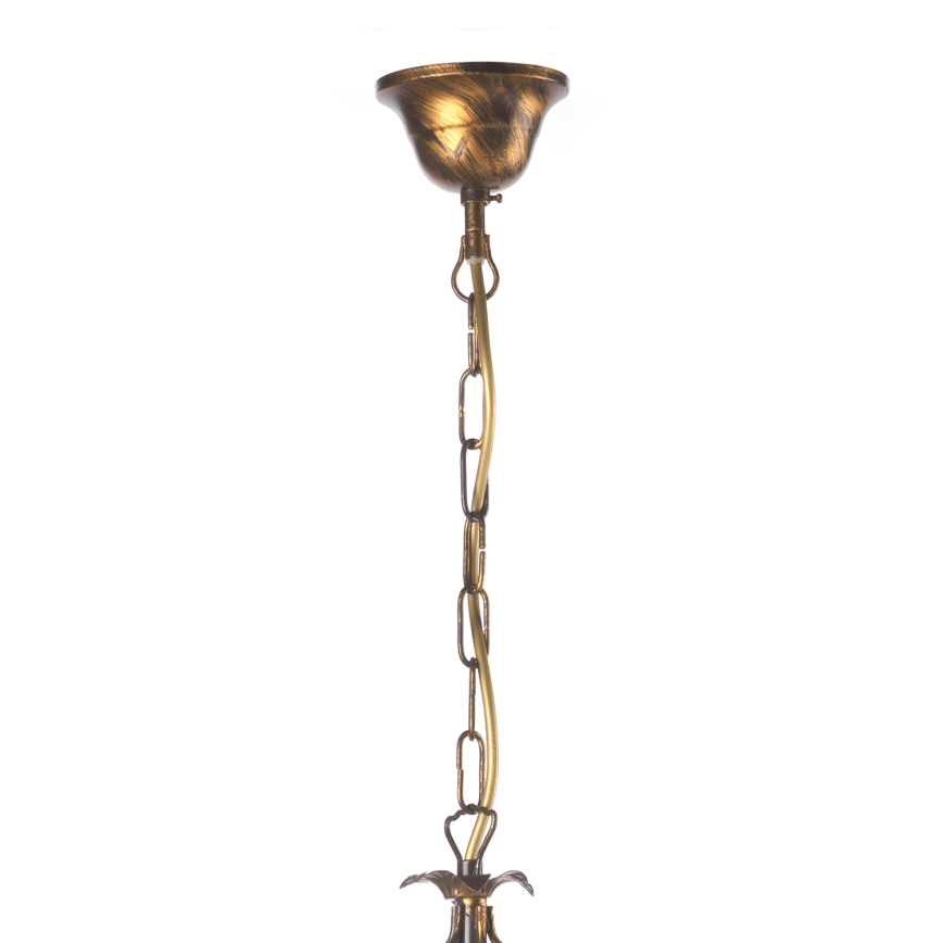 ONLI - Lampadario a sospensione con catena KAREN 5xE14/6W/230V bronzo