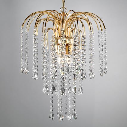 ONLI - Lampadario a sospensione con catena PIOGGIA 3xE14/6W/230V oro