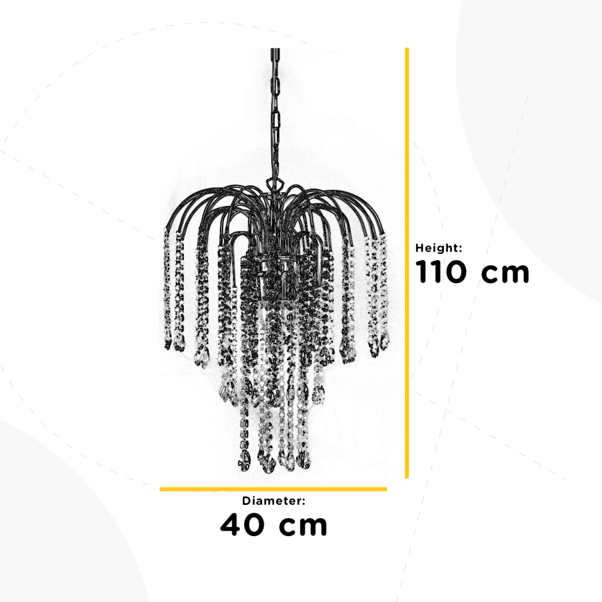 ONLI - Lampadario a sospensione con catena PIOGGIA 3xE14/6W/230V oro