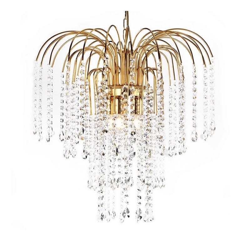 ONLI - Lampadario a sospensione con catena PIOGGIA 5xE14/6W/230V oro