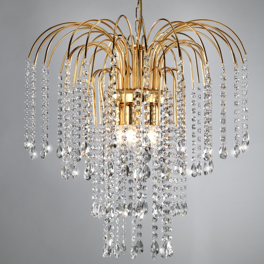 ONLI - Lampadario a sospensione con catena PIOGGIA 5xE14/6W/230V oro