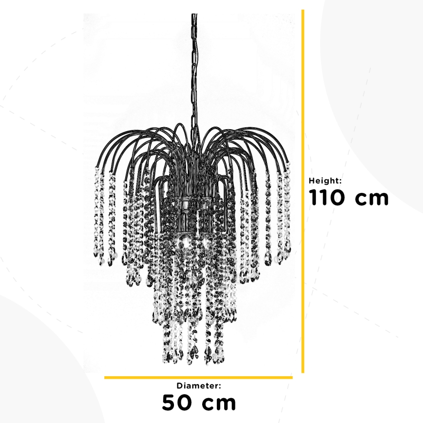 ONLI - Lampadario a sospensione con catena PIOGGIA 5xE14/6W/230V oro
