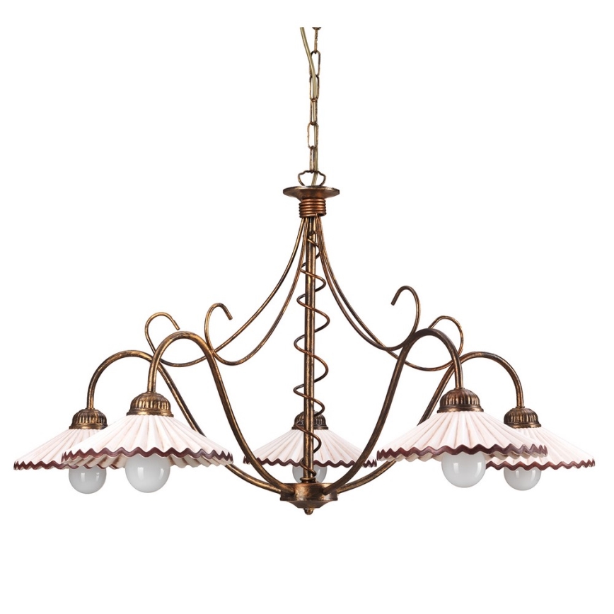 ONLI - Lampadario a sospensione con catena ROSINA 5xE14/6W/230V