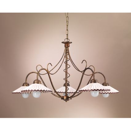 ONLI - Lampadario a sospensione con catena ROSINA 5xE14/6W/230V